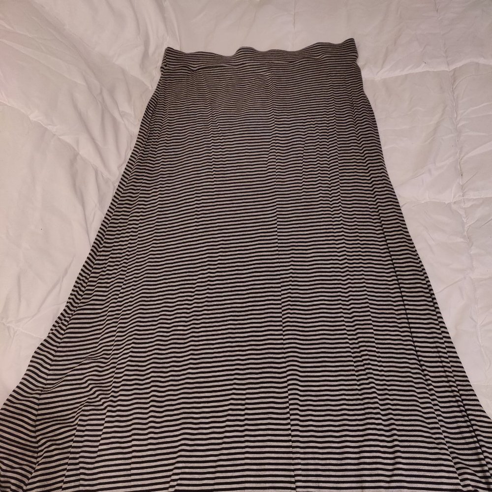 Adam Levine Striped Maxi Skirt With a Slit